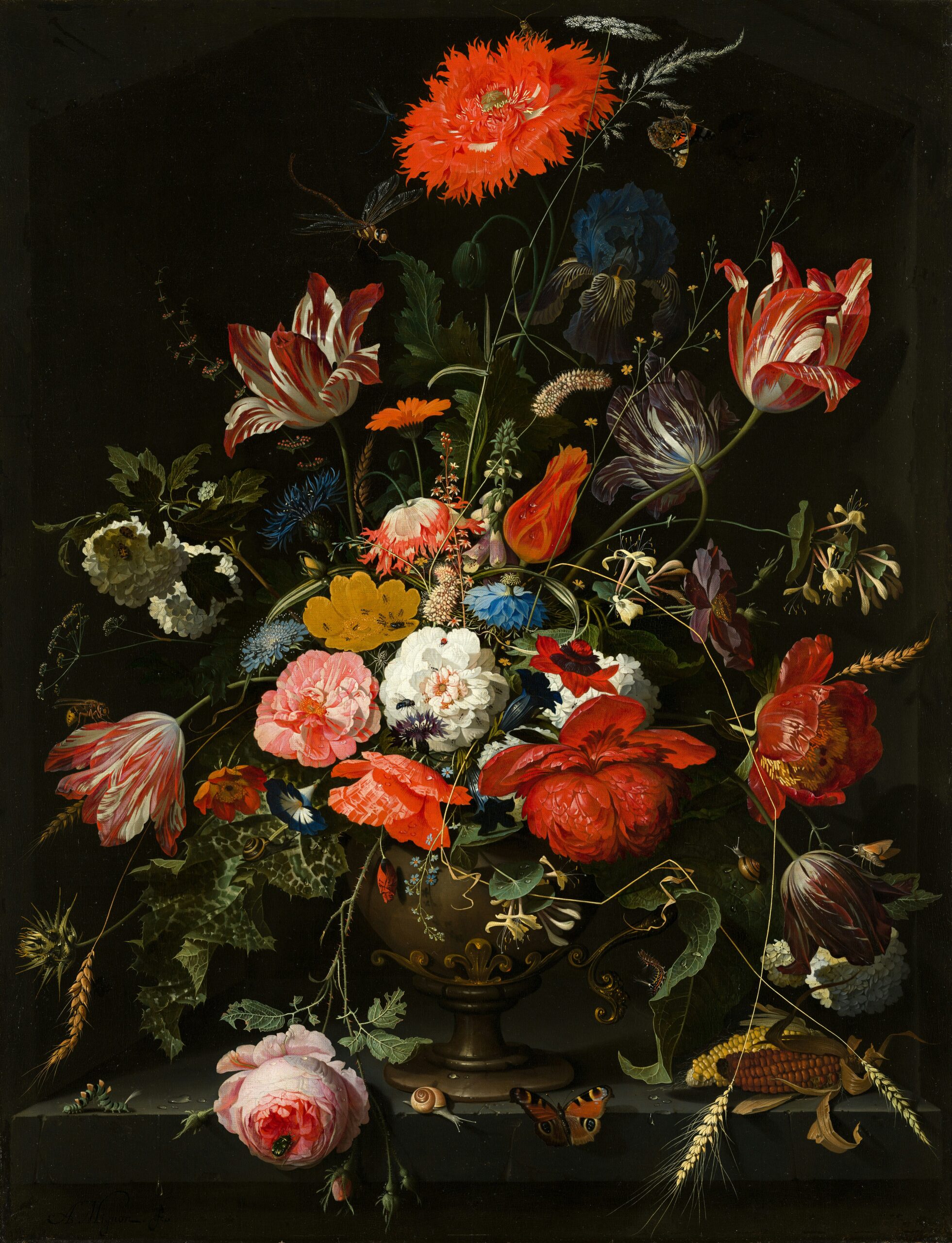 Dark floral still life